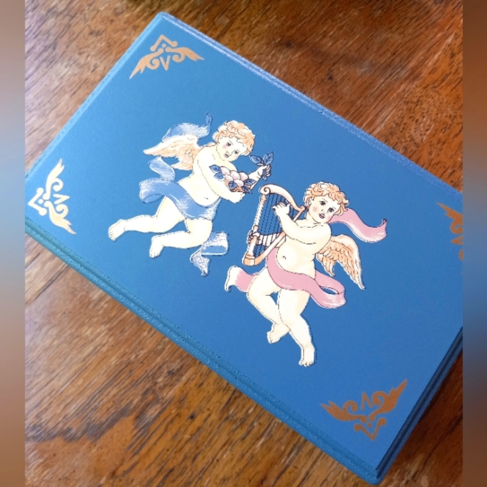 Vintage Wooden Jewelry Box with Cherub Design!!! NIB!!!